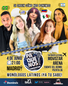 comedia alternativa latinoamericana de inmigrantes en el movistar arena en Madrid