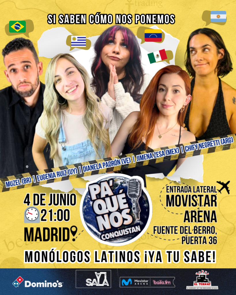 comedia alternativa latinoamericana de inmigrantes en el movistar arena en Madrid